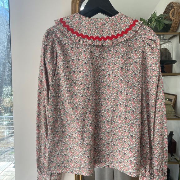 English Factory Floral Blouse with Red Accents - Picture 3 of 4